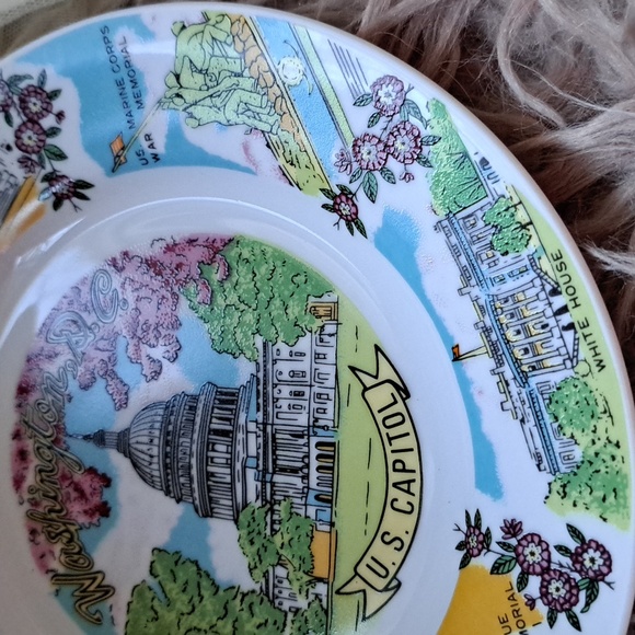 VTG MCM Travel Souvenir Plate US Capitol Washington DC - Picture 4 of 7